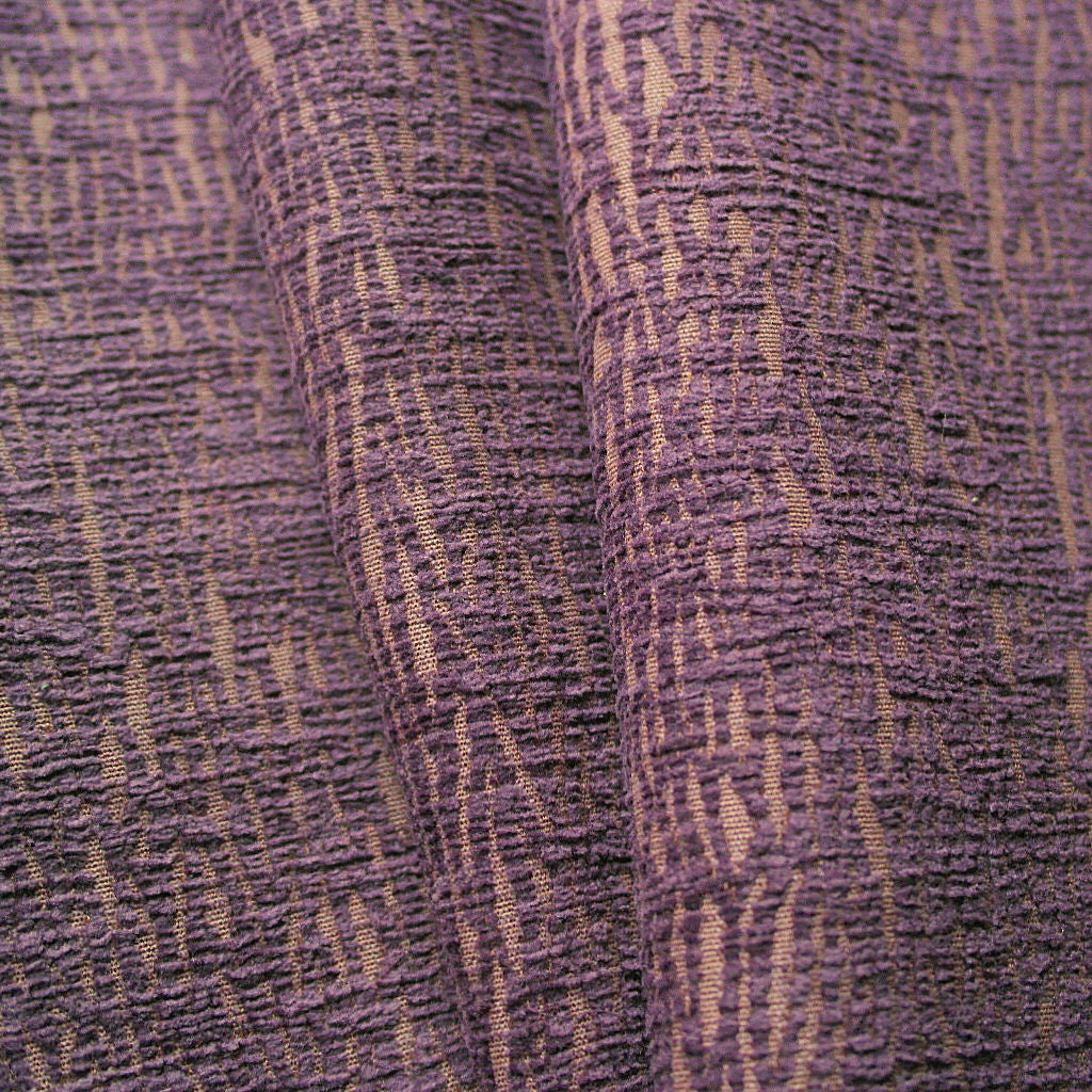 Remnant of Woodcut Amethyst Purple Upholstery Fabric