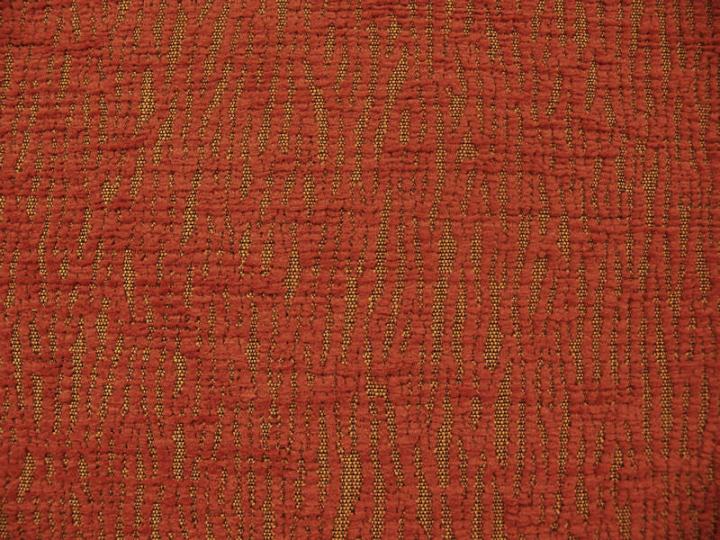 Woodcut Poppy Textured Chenille Upholstery Fabric