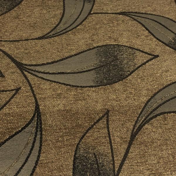 True Textiles Upholstery Fabric Botanical Chenille Wynn Toffee Toto Fabrics