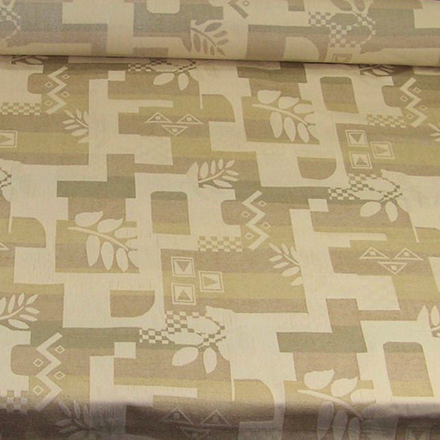Yonder Vanilla Geometric Aztec Foliage Matelasse Upholstery Fabric