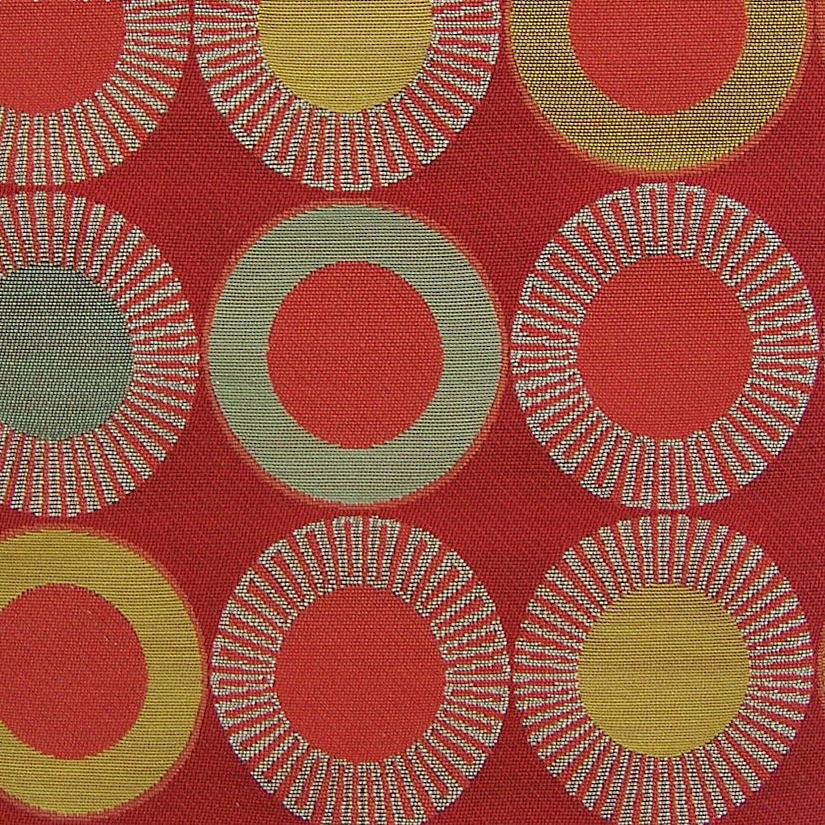 Arc-Com Fabrics Upholstery Fabric Circle Design Yoyo Cherry Toto Fabrics