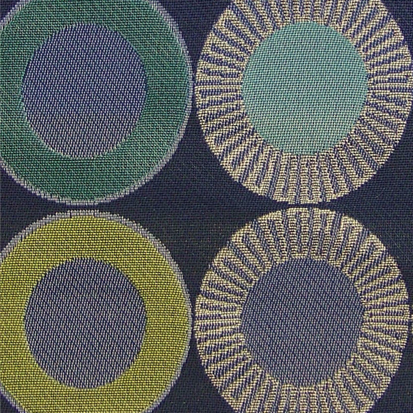 Arc-Com Yoyo Sapphire Circle Design Upholstery Fabric