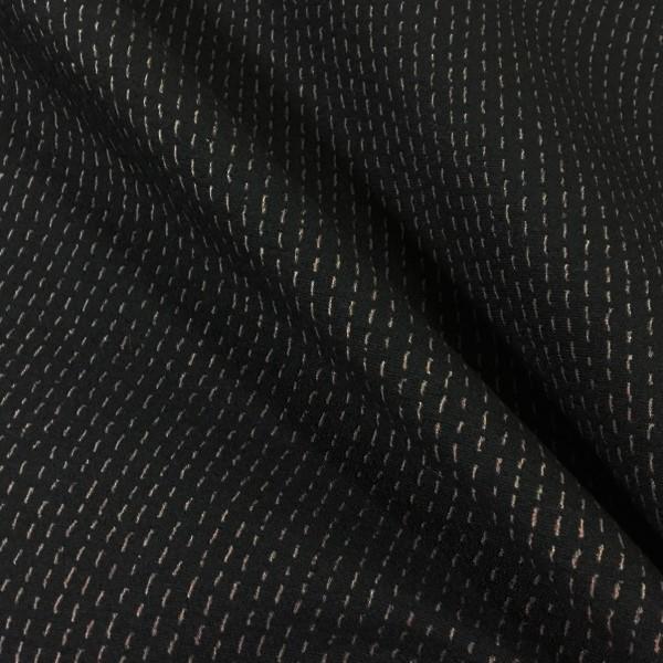 Knoll Zen Wave Woodblock Weaved Black Upholstery Fabric