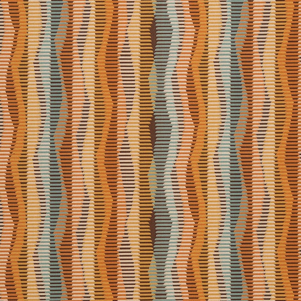 Arc-Com Zip Line Desert Wavy Striped Orange Upholstery Fabric